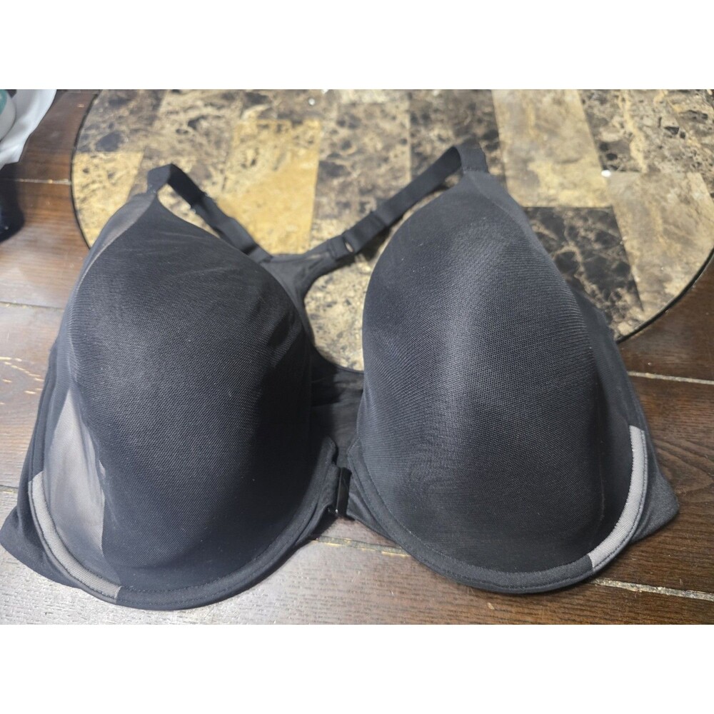 Victoria's Secret Racerback Perfect Coverage Black Front Close Bra Women's 38DDD